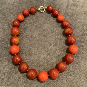 Dark Red/Rust Plastic Necklace